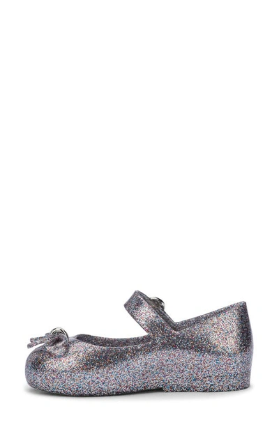Mini Melissa Little Girl's Mini Sweet Love Mary Jane Flats In Silver Glitter