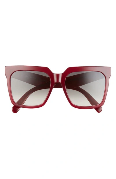 Shop Celine 55mm Cat Eye Sunglasses In Shiny Bordeaux / Brown