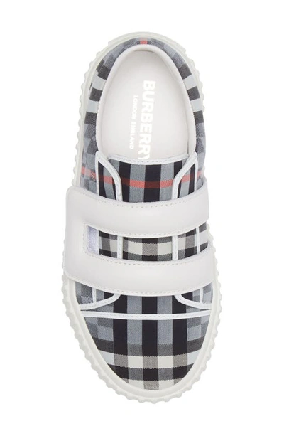 Shop Burberry Kids' Mark Check Sneaker In Pale Blue Check