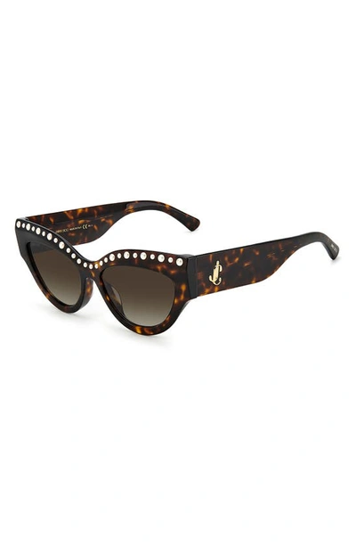 Shop Jimmy Choo 55mm Gradient Cat Eye Sunglasses In Havana / Brown Gradient