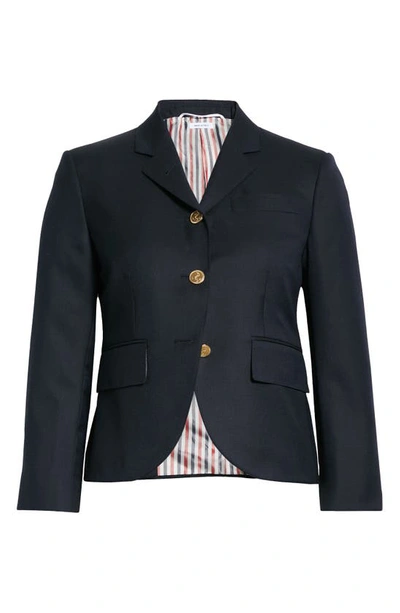 Shop Thom Browne High Armhole Wool Jacket In Navy