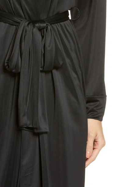 Shop Natori Enchant Charmeuse Robe In Black