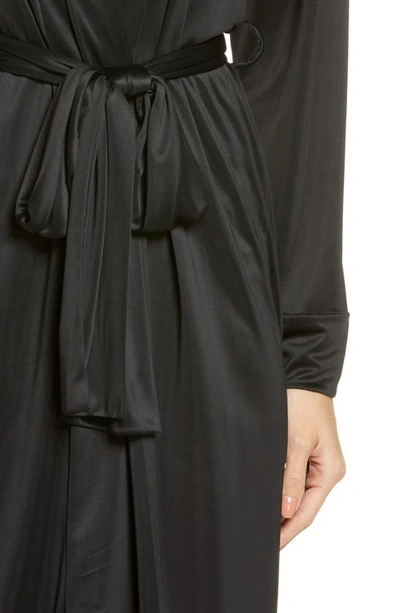 Natori Aphrodite Satin Long Robe In Black