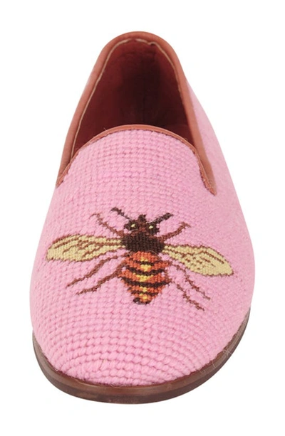 Bypaige Needlepoint Bee Flat In Bee On Shrimp Pink