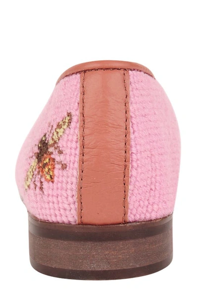 Bypaige Needlepoint Bee Flat In Bee On Shrimp Pink