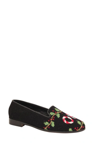 Shop Bypaige Needlepoint Ho Ho Flat In Ho Ho Loafer On Black