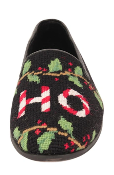 Bypaige Needlepoint Ho Ho Flat In Ho Ho Loafer On Black