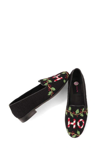 Bypaige Needlepoint Ho Ho Flat In Ho Ho Loafer On Black