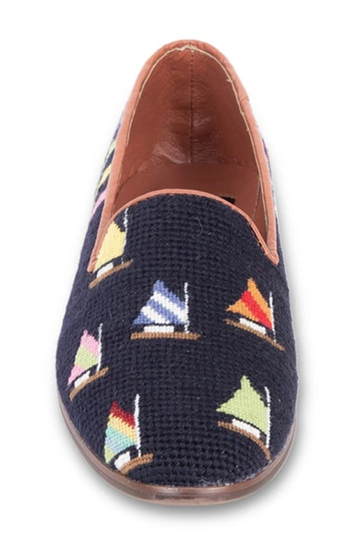 Shop Bypaige By Paige Needlepoint Nautical Flat In Fleet On Navy