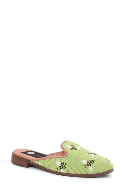 Shop Bypaige Needlepoint Mule In Bees On Lime