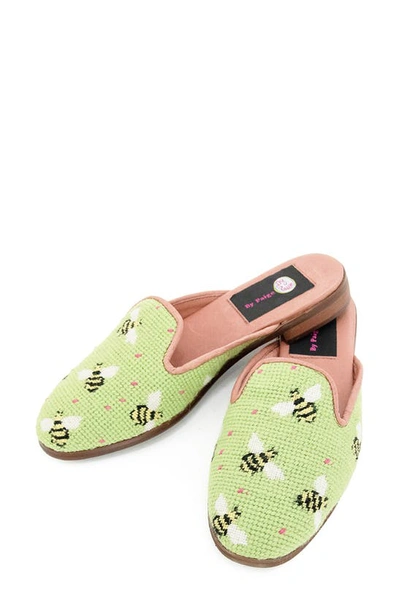 Shop Bypaige Needlepoint Mule In Bees On Lime