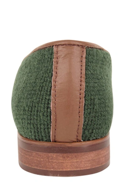 Bypaige Needlepoint Fox & Horn Flat In Fox And Horn - Forest Green