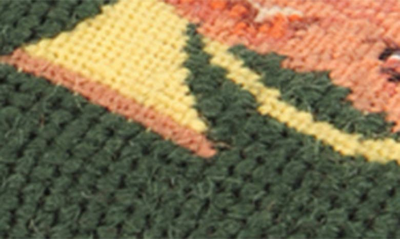 Bypaige Needlepoint Fox & Horn Flat In Fox And Horn - Forest Green