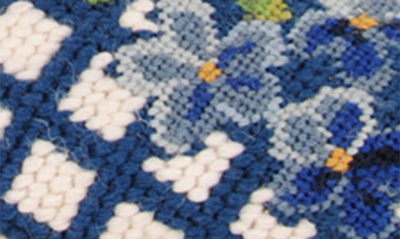 Shop Bypaige Needlepoint Checkered Hydrangea Flat In Hydrangea Blue