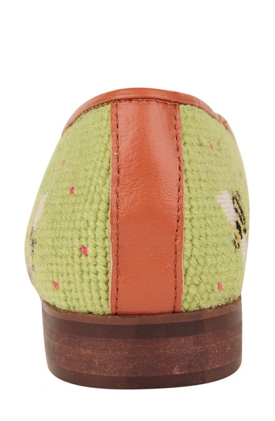 Bypaige Needlepoint Bee Flat In Bumblebees On Lime