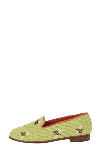 Shop Bypaige Needlepoint Bee Flat In Bumblebees On Lime