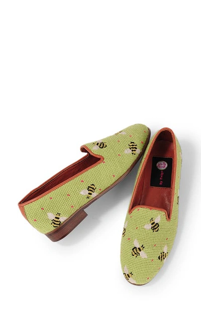 Shop Bypaige Needlepoint Bee Flat In Bumblebees On Lime