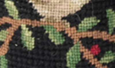 Bypaige Needlepoint Bird Flat In Robin On Black