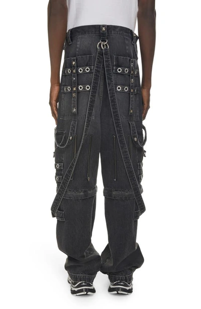 Shop Balenciaga Zip-off Convertible Raver Pants In Washed Black