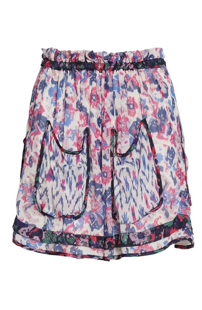 Shop Isabel Marant Étoile Riolmy Mix Print Shorts In Pink/ Blue/ Ecru