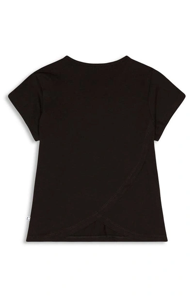 Shop Miles And Milan Kids' Precious Petal Cotton T-shirt In Black