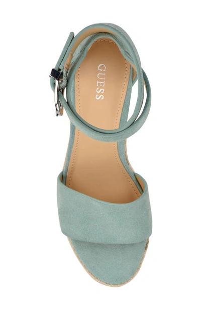 Shop Guess Hidy Platform Wedge Sandal In New Surf