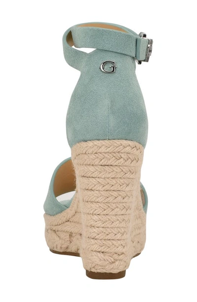 Guess Women's Hidy Fashion Espadrille Wedge Sandals Women's Shoes In New Surf