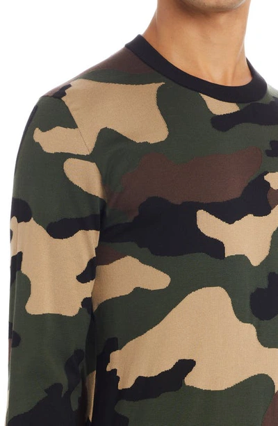 Shop Dolce & Gabbana Intarsia Camouflage Silk Crewneck Sweater In Variante Abbinata