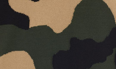 Dolce & Gabbana Silk Round-neck Sweater With Camouflage Intarsia In Variante Abbinata