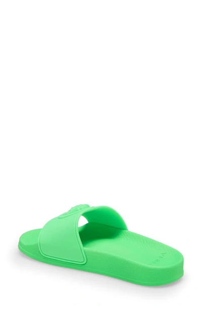 Shop Versace Kids' Palazzo Medusa Slide Sandal In Fluo Green