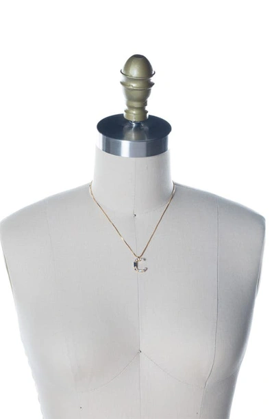 Shop Sorrelli Monogram Charm Necklace In Crystal-c