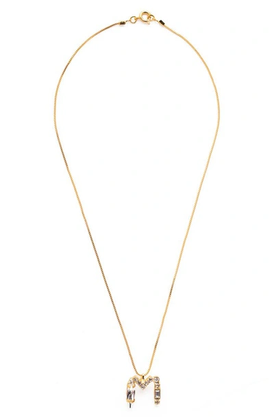 Shop Sorrelli Monogram Charm Necklace In Crystal-m