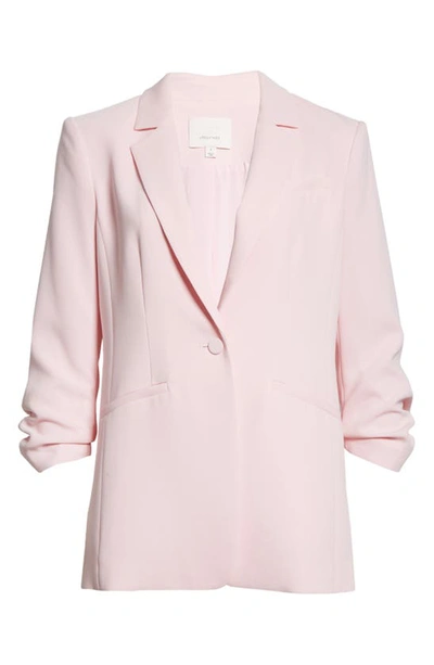 Shop Cinq À Sept Khloe Ruched Sleeve Blazer In Pink Quartz