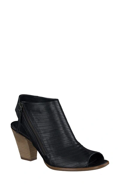 Shop Paul Green 'cayanne' Leather Peep Toe Sandal In Black Leather