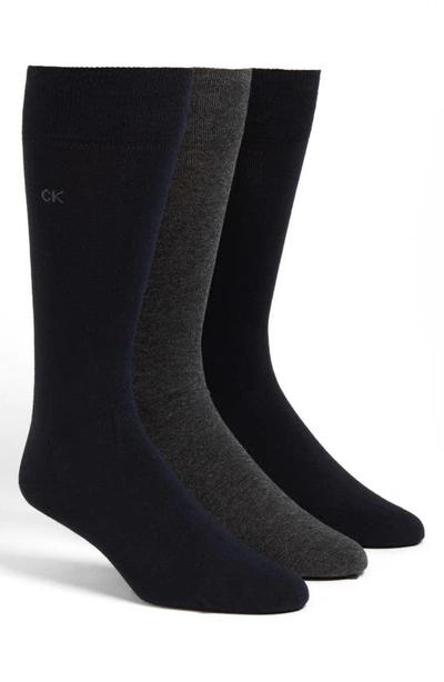 Shop Calvin Klein Assorted 3-pack Socks In Assorted Blue