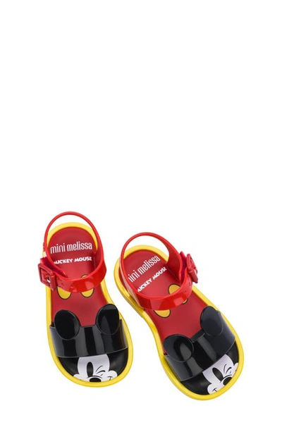 Shop Mini Melissa X Disney® Minnie Mouse Sandal In Red/ Black/ Yellow