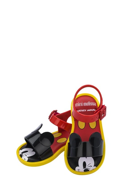 Shop Mini Melissa X Disney® Minnie Mouse Sandal In Red/ Black/ Yellow