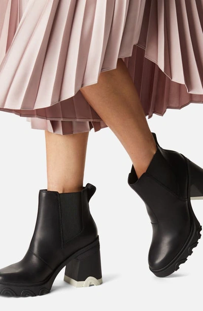 Shop Sorel Brex™ Block Heel Waterproof Chelsea Boot In Black Black