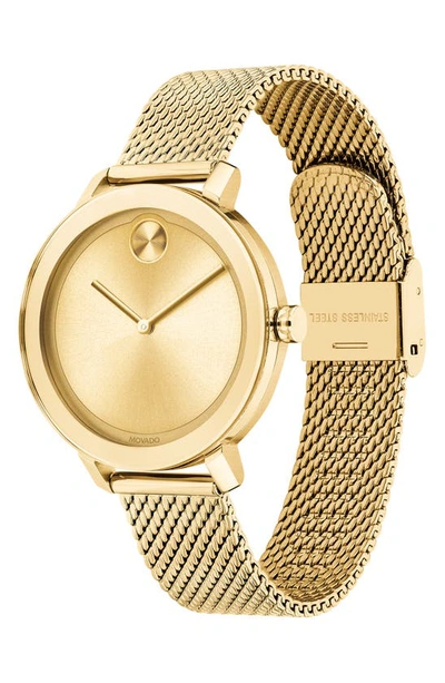 Shop Movado Bold Mesh Strap Watch, 34mm In Gold