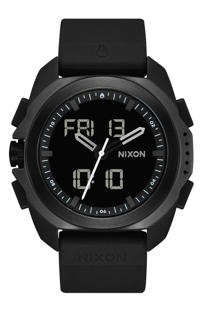 Shop Nixon Ripley Ana-digi Silicone Strap Watch, 47mm In Black