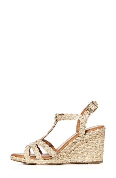 Shop Andre Assous Madina Espadrille Wedge Sandal In Beige Fabric