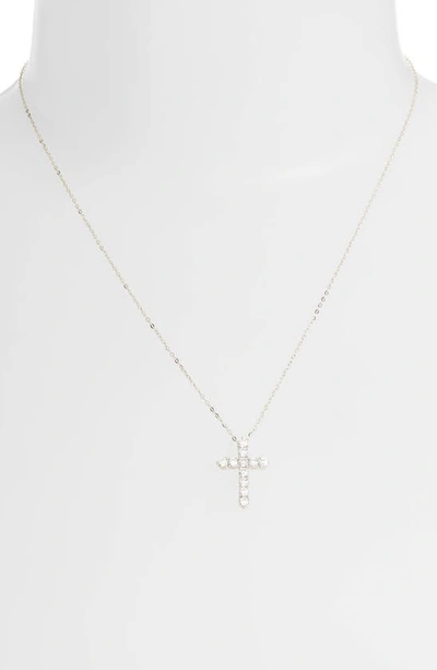 Shop Nadri Cross Pendant Necklace In Silver