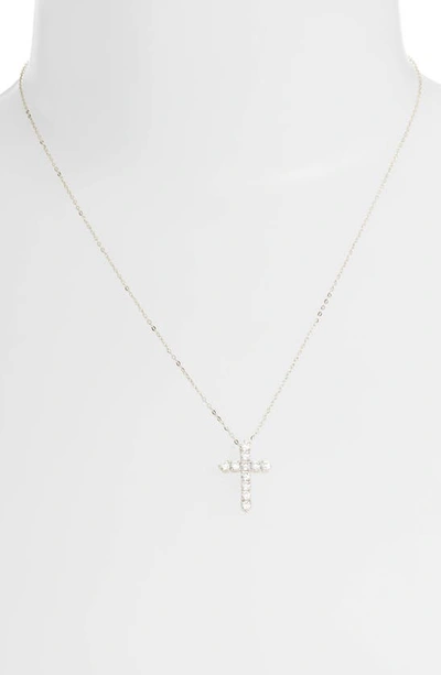 Nadri Cross Pendant Necklace, 16 In Silver