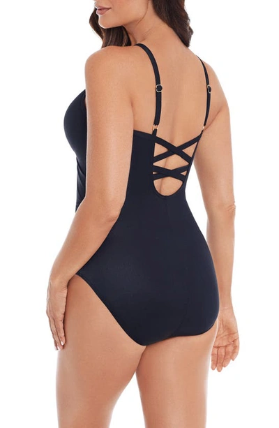 Shop Miraclesuit Captivate Rock Solid Strappy One-piece Swimsuit In Black