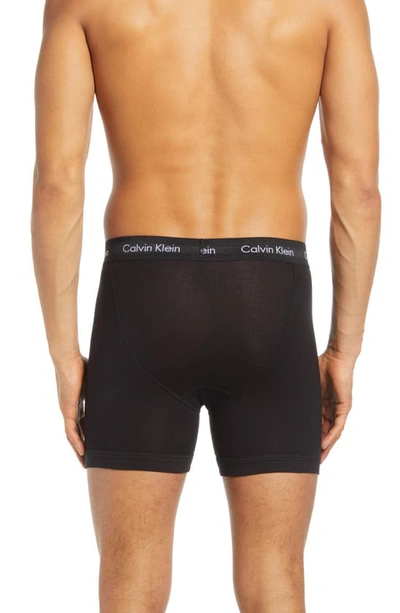 Shop Calvin Klein 3-pack Moisture Wicking Stretch Cotton Boxer Briefs In Ub1 Black