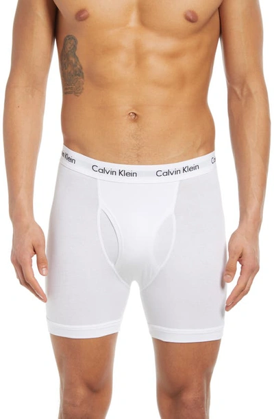 Shop Calvin Klein 3-pack Moisture Wicking Stretch Cotton Boxer Briefs In White