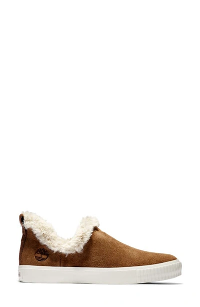 Shop Timberland Skyla Bay Faux Fur Lined Leather Sneaker In Rust Suede