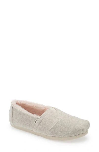 Shop Toms Alpargata Sweater Knit Flat In Natural Polyester