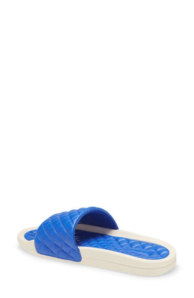Shop Apl Athletic Propulsion Labs Lusso Quilted Slide Sandal In Cobalt / Pristine