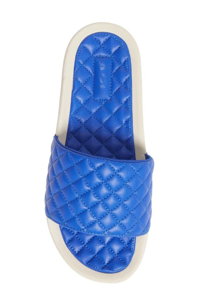 Shop Apl Athletic Propulsion Labs Lusso Quilted Slide Sandal In Cobalt / Pristine